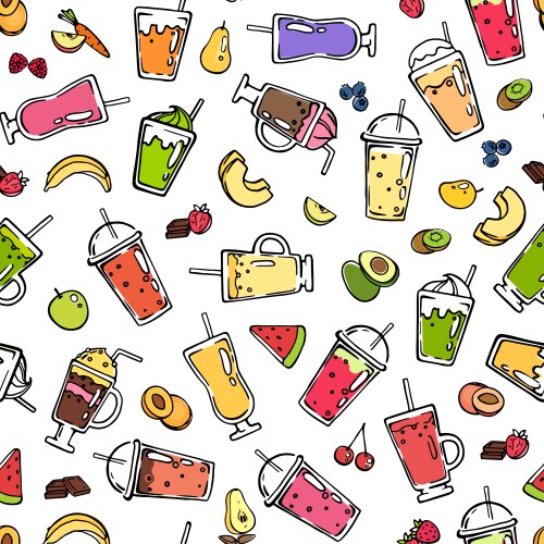 Colored food doodle Royalty Free Vector Image - VectorStock