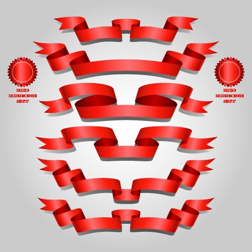 Red Master Ribbon Red ribbon set for remarkable title Royalty Free Vector