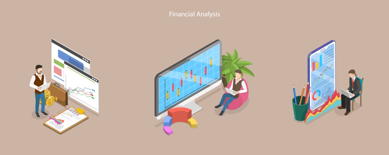 3d isometric flat conceptual Royalty Free Vector Image