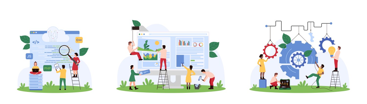 Code and web design development website vector image