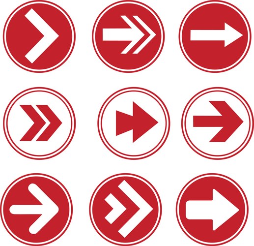 Red Arrow Pointing Forward – Royalty-Free Vector | VectorStock
