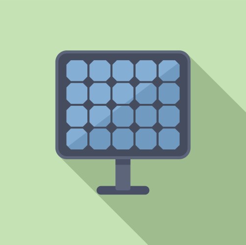 Solar panels icons set flat inverter Royalty Free Vector