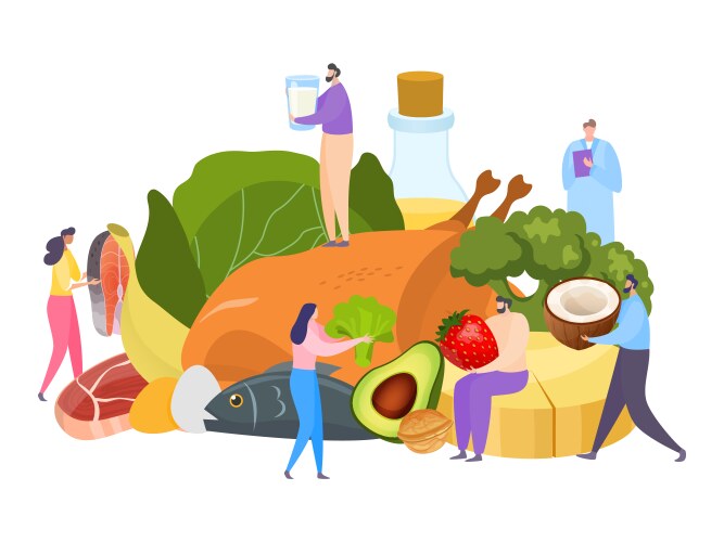 Prescribing Diet For Overweight Fat Patient Vector Image