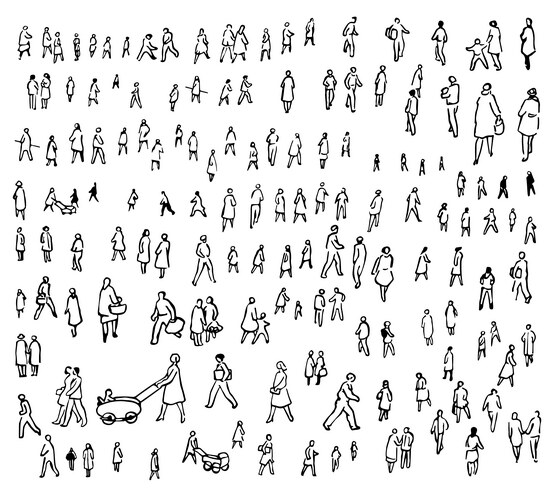 Black Silhouette People Set Vector Image