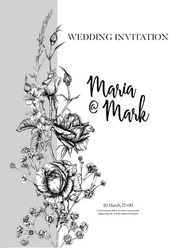 Romantic Floral Wedding Invitation Vector Image