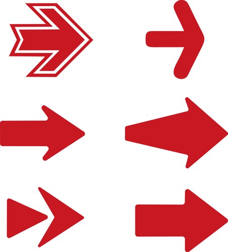 Wavy Red Right-Pointing Arrow – Royalty-Free Vector | VectorStock