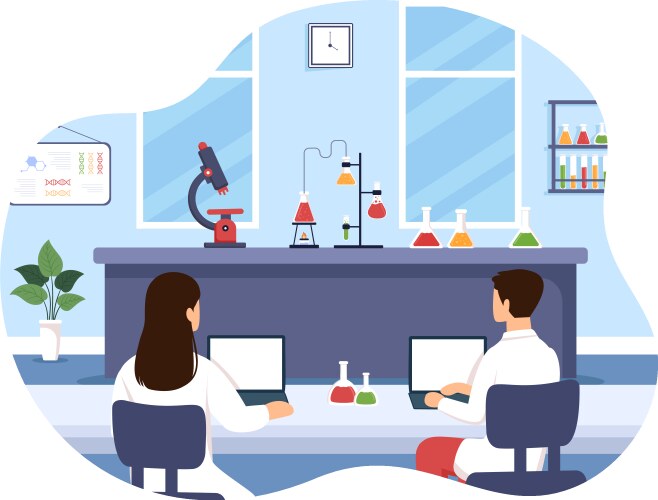 A of laboratory conducting scientific research Vector Image
