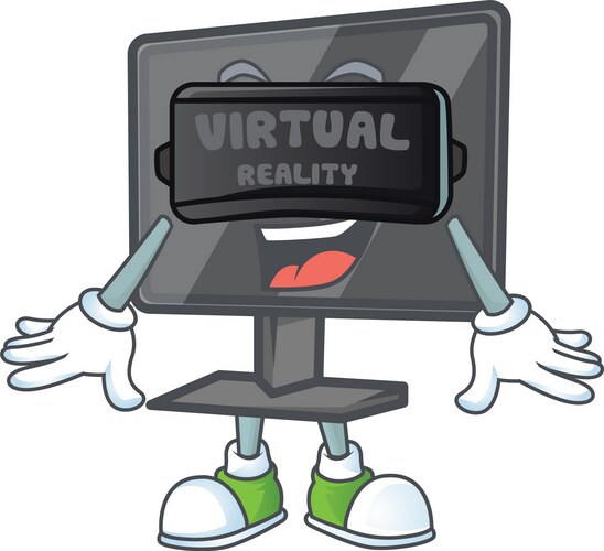 A smart character computer screen with virtual Vector Image