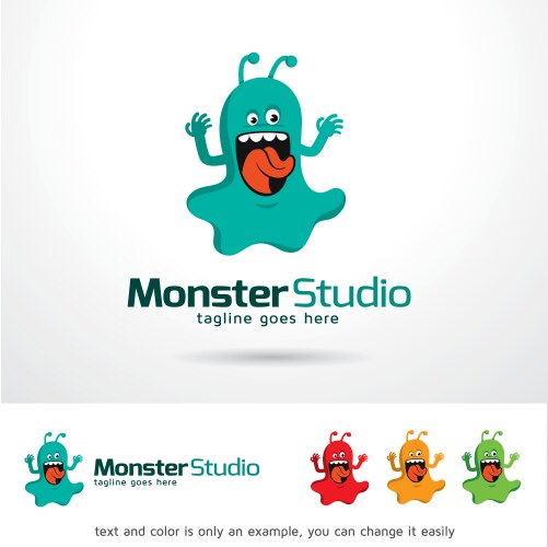 Monster logo template vector image