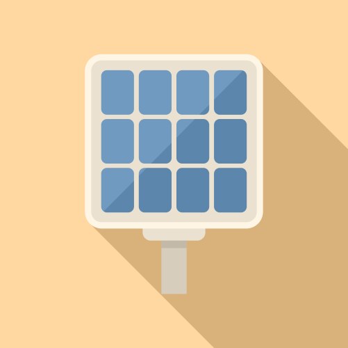 Small solar panel icon flat roof lamp cell Vector Image
