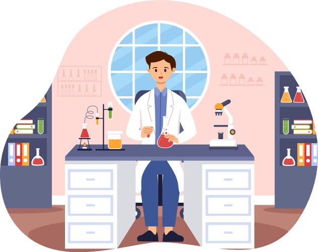 A of laboratory conducting scientific research Vector Image