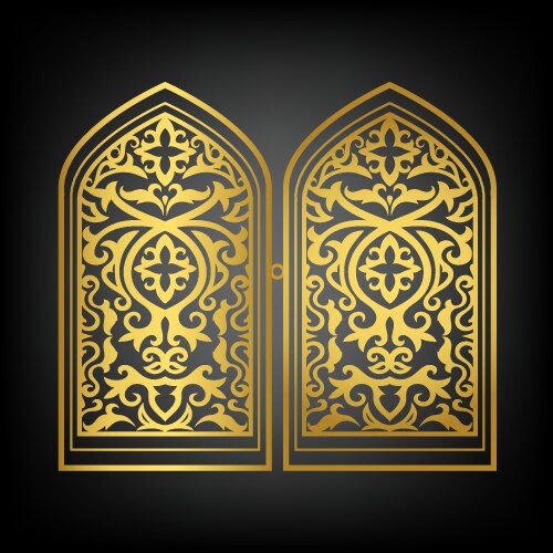 Ramadan arch windows arabian window shape Vector Image