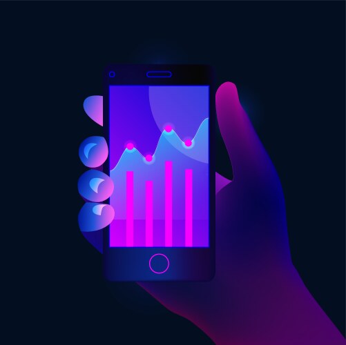 market trend analysis on smartphone vector image