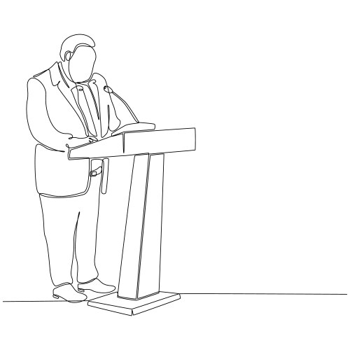 Continuous line drawing public speaker Vector Image