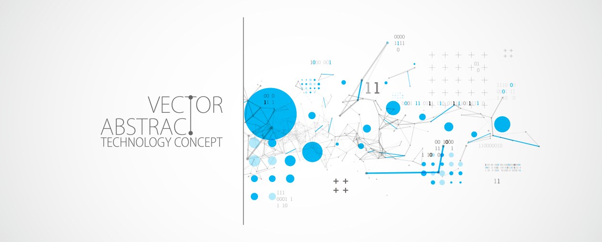 technology background with plexus effect big data vector