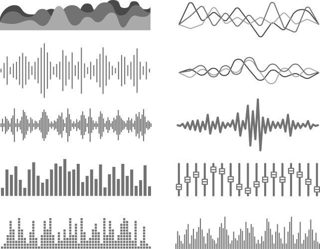 Sound Wave Coverage Vector Set of sound wave Royalty Free Vector Image - VectorStock