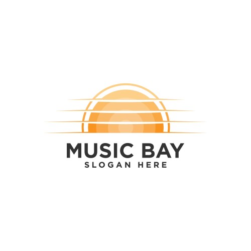 Music bay logo design template vector image