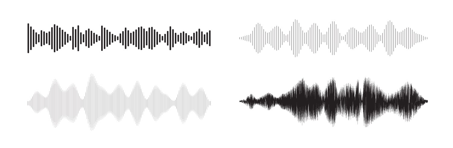 sound wave pattern set audio waveform for radio vector image