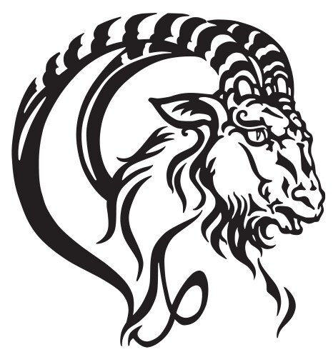 Mythological Capricorn Goat Tattoo Vector Image