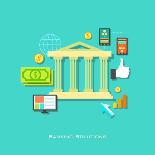 banking solution concept vector image