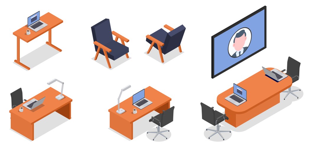 Isometric 3d interior living room Royalty Free Vector Image