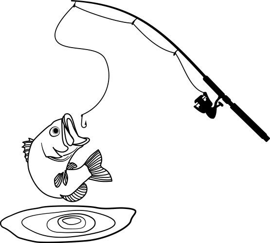 Bass Fish Jumping Out of Water Vector Image