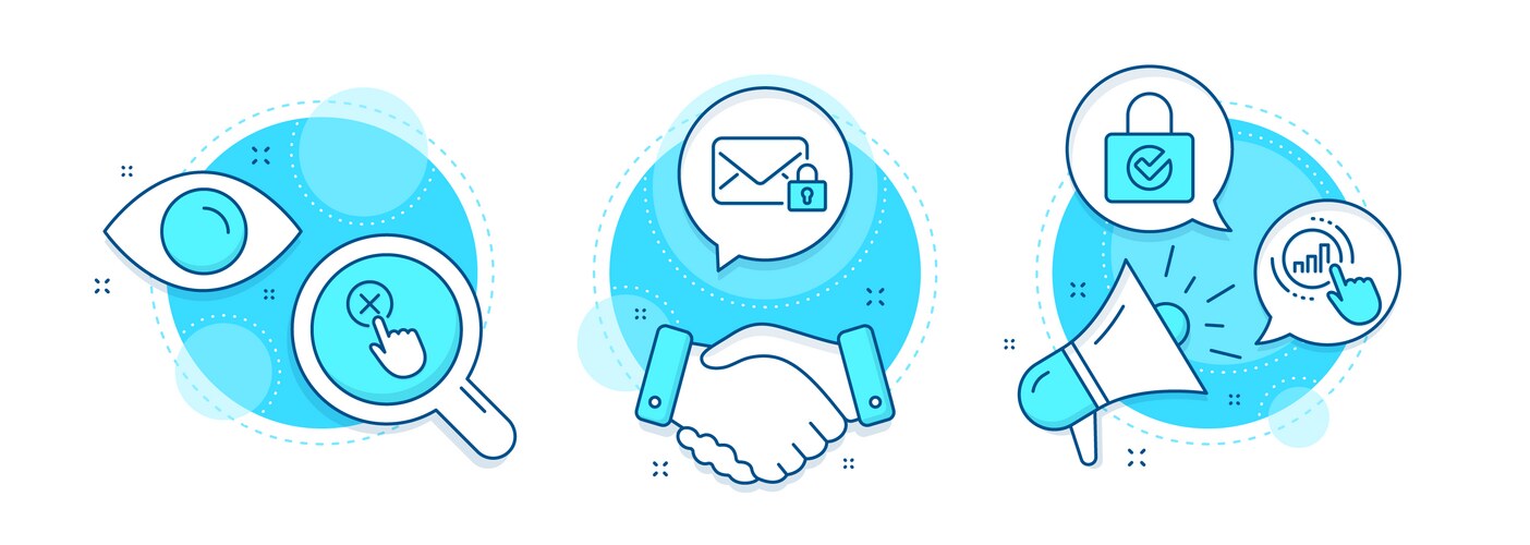 Password encryption reject click and secure mail Vector Image