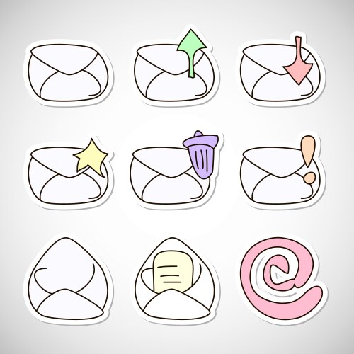 Envelope inbox outbox read e-mail icons vector image