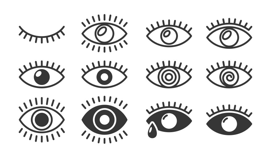 Collection of distinct eye icons Royalty Free Vector Image