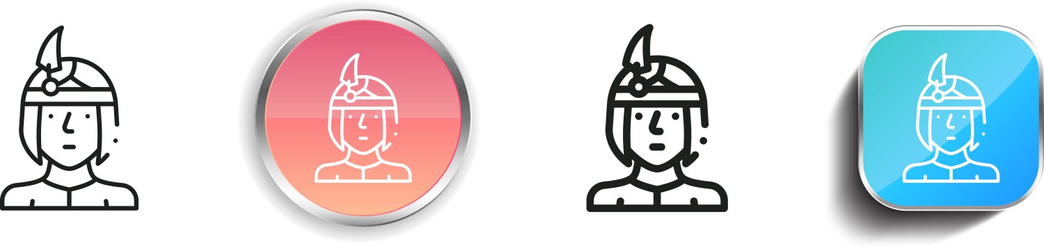 Indian icon thin linear regular and button style vector image