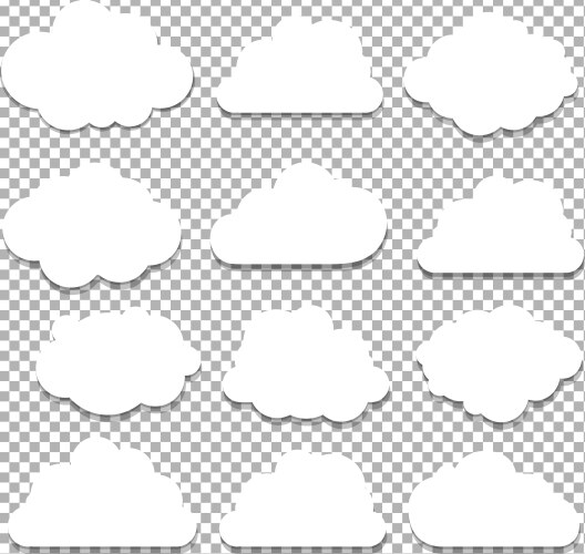 White clouds set with transparent background Vector Image
