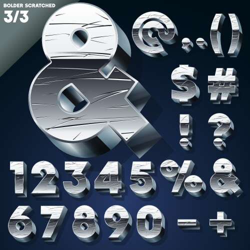 Silver chrome or aluminum 3d alphabet Vector Image