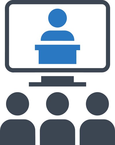 Virtual learning icon Royalty Free Vector Image