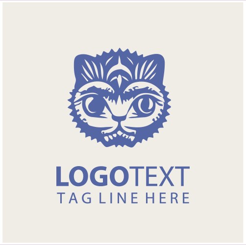 Pet cat logo Royalty Free Vector Image - VectorStock