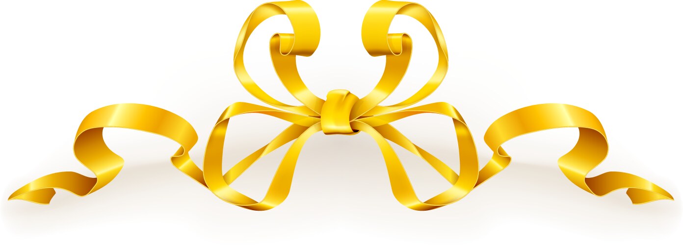 Golden ribbon bow holiday gift decoration Vector Image