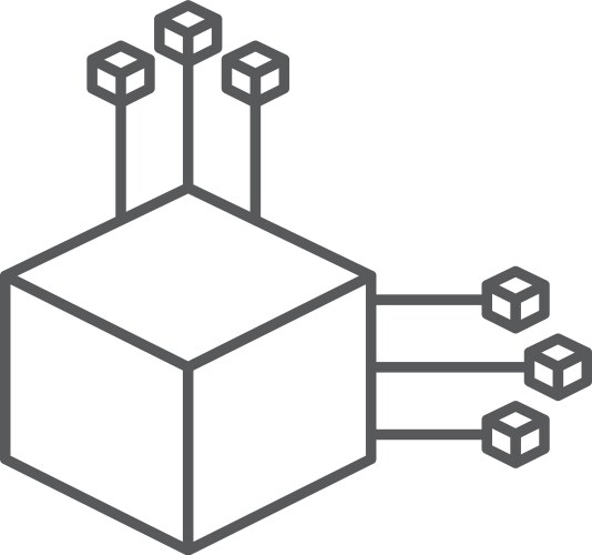 Cube network connection structure icon vector image