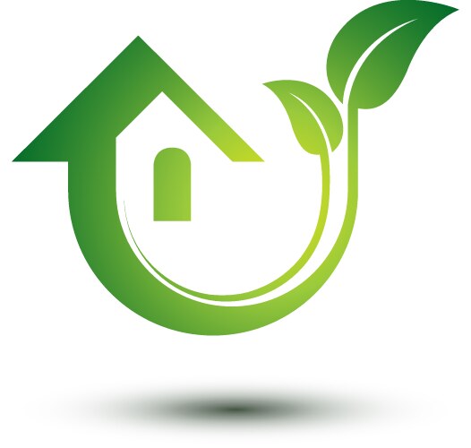 Eco house green home Royalty Free Vector Image