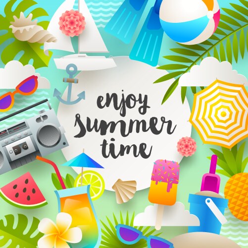 Summer Beach Vacation Vector Image