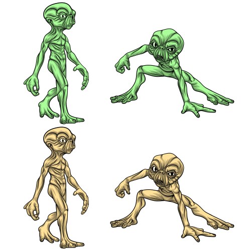 Poses Alien Drawing Astronaut Kicks Soccer Ball in Space – Royalty-Free Vector | VectorStock