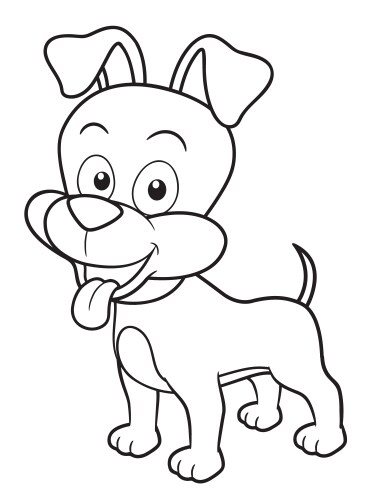 Cartoon Dog Outline Vector Image