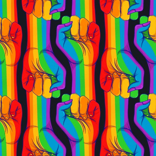 Rainbow Hand Fist - Pride Symbol Vector Image