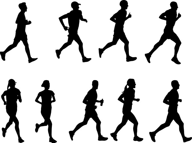 Runner Silhouettes Collection Vector Image
