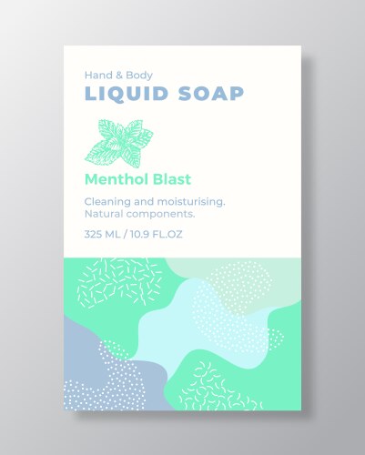 menthol liquid soap package label template vector image