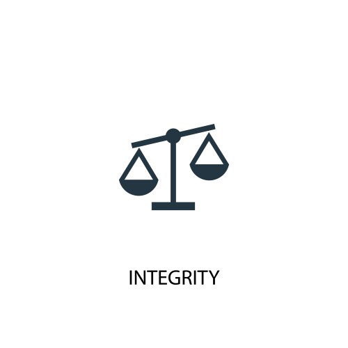 Integrity icon monochrome simple element from Vector Image