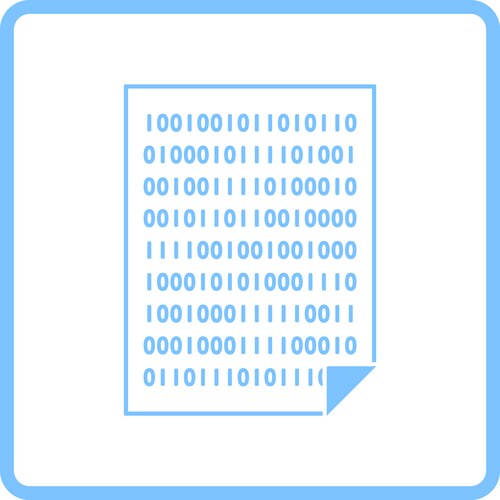 Sheet with binary code icon vector image