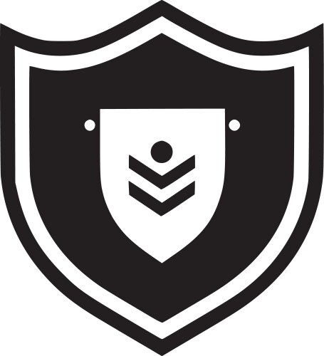 Black and white simple shield silhouette Vector Image
