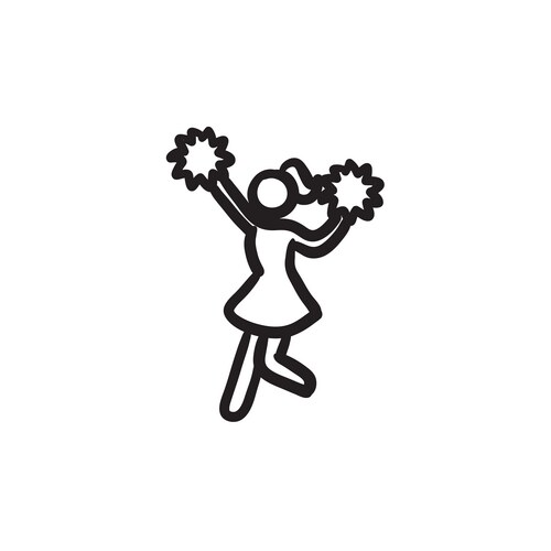 Cheerleader sketch icon Vector Image