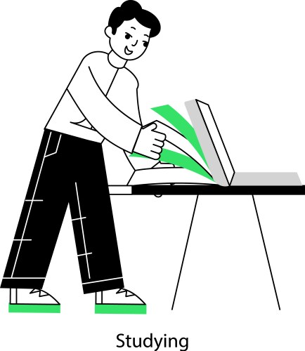 Latest outline mini showing student s Royalty Free Vector