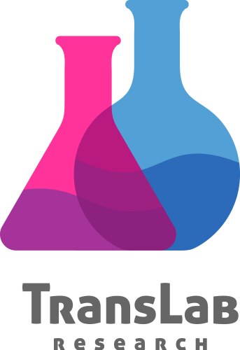 Flask triangle and round with color liquid inside vector image