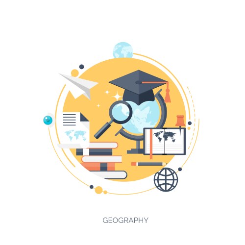 Colorful icons representing study and learning Vector Image